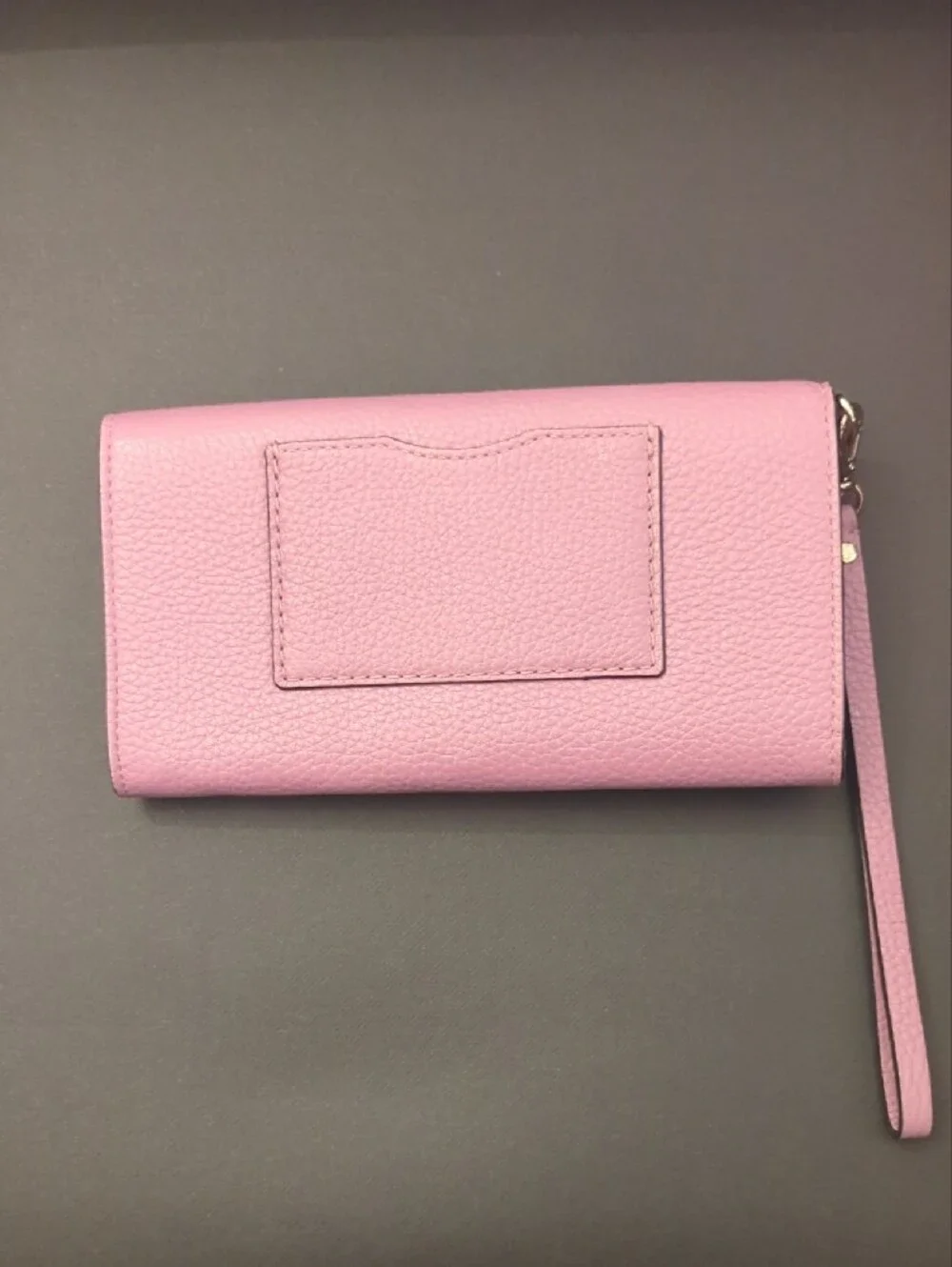 kate spade lavender pink pebbled leather wristlet wallet with gold hardware